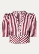 Sandro Cropped blouse in zijdeblend met streepprint