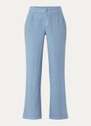 Josephine & Co Jose high waist straight fit pantalon van linnen met st...