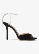 Jimmy Choo SAEDA SANDAL 100 SUEDE W/CRYST