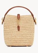 Saint Laurent Le 37 Mini handtas van raffia met kalfsleren details