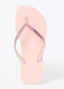 Havaianas Slim slipper met glitter en logo