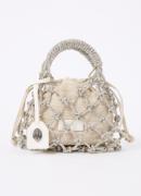 Kurt Geiger Macrame Crystal S handtas van textiel met strass