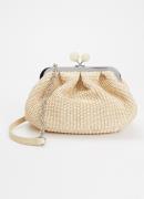 MaxMara Clutch van raffia met afneembare schouderriem