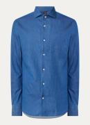 Boggi Milano Regular fit overhemd van chambray