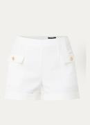 NIKKIE Imira high waist straight fit korte broek met klepzakken