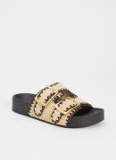 Steve Madden On Deck slipper van raffia met gespdetail