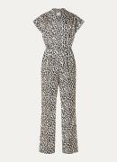 Dante 6 Oyana wide fit jumpsuit van satijn met panterprint