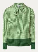 L.K.Bennett Lize blouse met sjaalkraag en streepprint