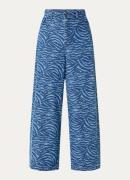 Modström Mase high waist wide leg jeans met zebraprint