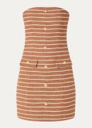 NIKKIE Isario strapless mini jurk met sierknopen