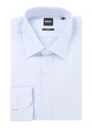 BOSS H-Hank slim fit overhemd in linneblend met streepprint