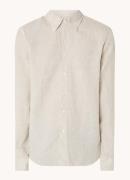 Oscar Jacobson Regular fit overhemd van linnen met button down-kraag