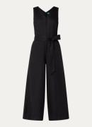 Benetton Wide fit jumpsuit van linnen met strikceintuur