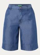 Benetton High waist loose fit korte broek van lyocell met steekzakken