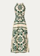 Sandro Midi jurk met print en cut-out detail