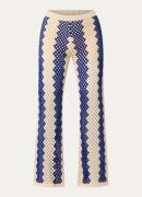 Sandro High waist wide fit broek met opengewerkt dessin