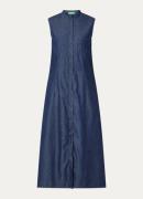 Benetton Midi blousejurk van chambray met zijsplitten