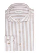 Profuomo Slim fit overhemd van linnen met streepprint