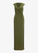 Ralph Lauren Maxi avondjurk met sjaalkraag en geknoopt detail