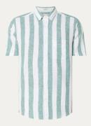 Gant Regular fit overhemd in linnenblend met streepprint