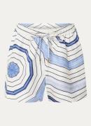 Sandro High waist loose fit korte broek in linnenblend met print