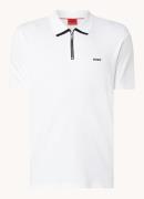 HUGO Dalomino regular fit polo met halve rits en logo