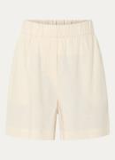Modström Darrel mid waist wide fit korte broek in linnenblend
