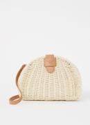 L.K.Bennett Clutch van raffia met afneembare schouderriem