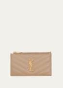Saint Laurent Cassandre Zip Fragments pasjeshouder van kalfsleer