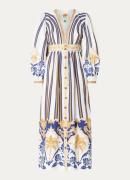 Farm Rio Pineapple Deco maxi tuniekjurk in linnenblend met kralendecor...