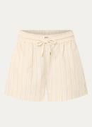 JOSH V Tatum high waist straight leg korte broek met streepprint
