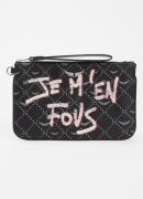 Zadig&Voltaire Z clutch van leer met logoprint