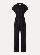 Modström Nedramd wide fit jumpsuit in linnenblend met strikceintuur
