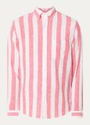 Gant Regular fit overhemd in linnenblend met streepprint