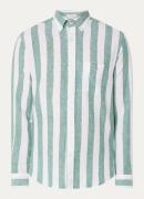 Gant Regular fit overhemd in linnenblend met streepprint