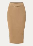 NIKKIE Kochi midi rok met ribstructuur