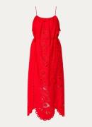 Farm Rio Maxi jurk in linnenblend met broderie en ceintuur