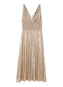 Maje Maxi jurk met metallic finish en cut-out details