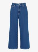 Whistles High waist cropped wide leg jeans met medium wassing