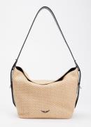 Zadig&Voltaire Jane Panier schoudertas van leer met verstelbare schoud...