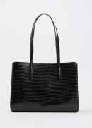 L.K.Bennett Olivia schoudertas van leer met crocostructuur