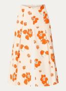 L.K.Bennett Flora high waist flared fit culotte met bloemenprint