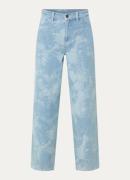 Modström Newland high waist wide leg jeans met jacquard dessin