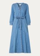 ba&sh Lia midi jurk van chambray met strikceintuur