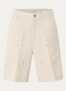 Carhartt WIP High waist straight fit korte broek in linnenblend