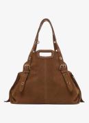 Maje XL schoudertas van suède