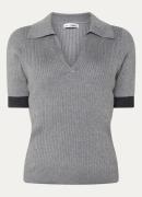 Co'Couture Bonny ribgebreide top met kraag