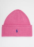 Ralph Lauren Grofgebreide muts van wol met logo