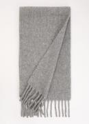 AMI Paris Sjaal in wolblend met franjes 230 x 35 cm