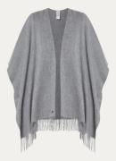 Fraas Poncho van scheerwol met franjes